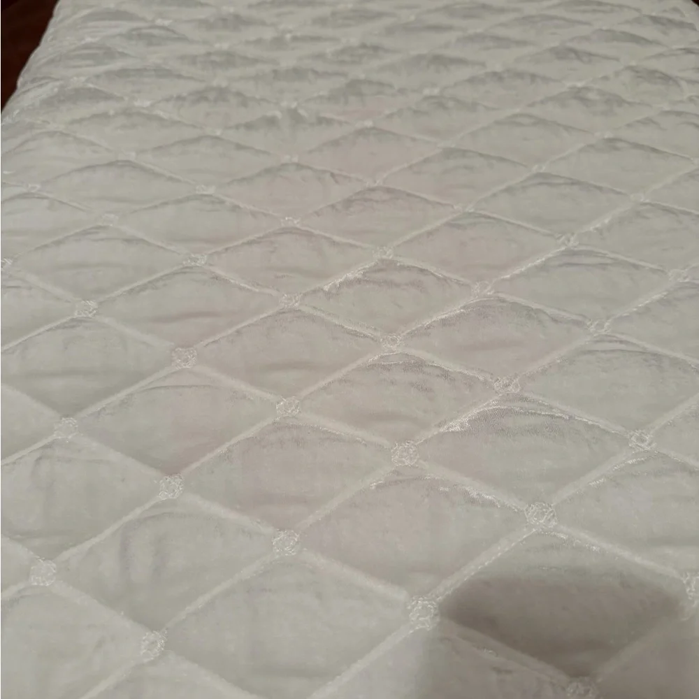 Martha Stewart Tufted Velvet FULL / QUEEN Quilt IVORY - $300